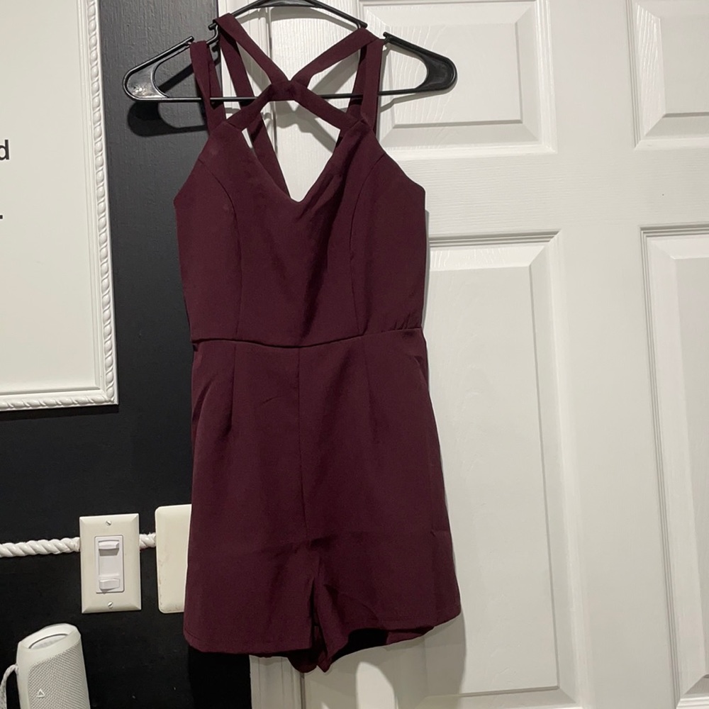 CHARLOTTE RUSSE wine romper size SMALL